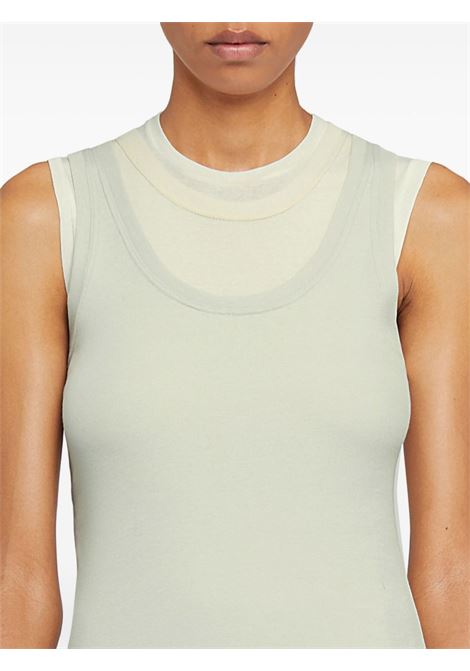 Grey, beige and white layered cotton tank top Jil sander - women JIL SANDER | J40FV0106JTN356961